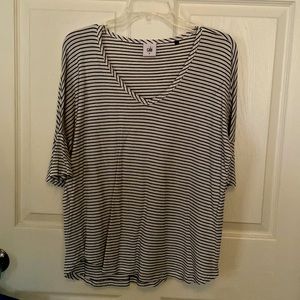 Cabi black and white stripe tee in Size M